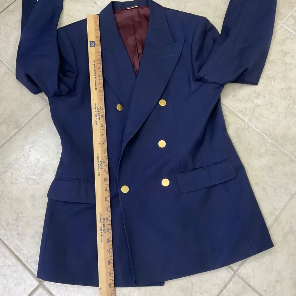 Gucci Uniform Blazer Navy Wool Mohair EU 48 US 38 Replacement parts only flaws*